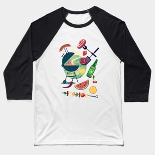 Summer BBQ Party Baseball T-Shirt